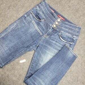 Miss Sixty Jeans Womens 28 Blue Denim Attack Cropped Streetwear High Waisted